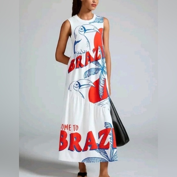 FARM for Anthropologie Welcome To Brazil Midi Dress - Picture 3 of 5